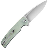 SENCUT Sachse Folding Knife Button Lock Jade G10 9Cr18MoV Steel 210074