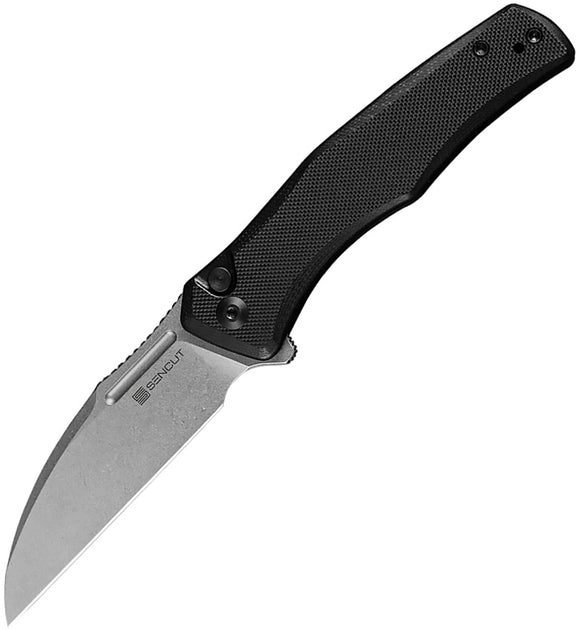 SENCUT Watauga Pocket Knife Button Lock Black G10 Folding D2 Steel Blade 210111