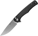 SENCUT Crowley Pocket Knife Button Lock Black Micarta Folding D2 Steel Blade 210122