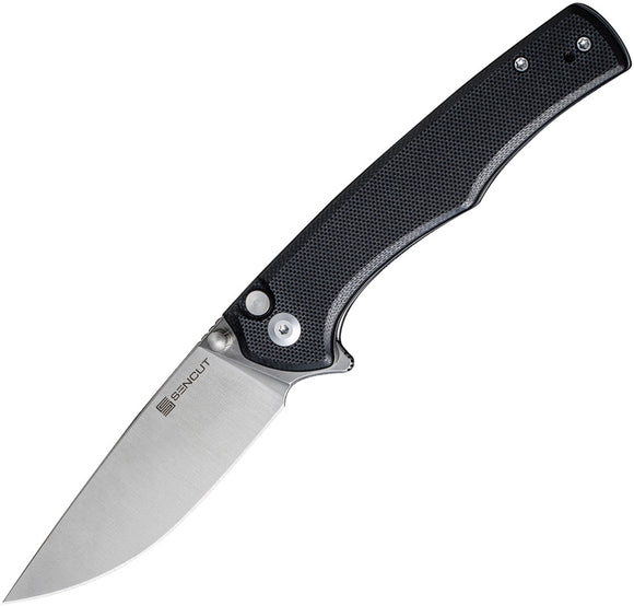SENCUT Crowley Button Lock Black G10 Folding D2 Steel Pocket Knife 210124