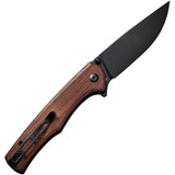 SENCUT Crowley Button Lock Guibourtia Wood Folding D2 Steel Pocket Knife 210125