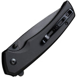 SENCUT Serene Button Lock Black Aluminum Folding D2 Steel Pocket Knife 21022B1