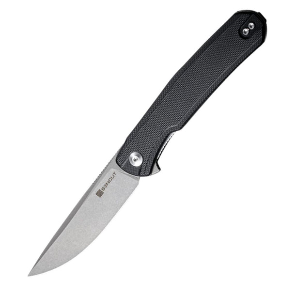 SENCUT Scitus Linerlock Black G10 Folding D2 Steel Drop Pt Pocket Knife 210421