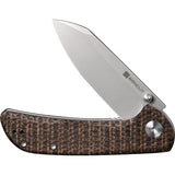 SENCUT Fritch Linerlock Brown Micarta Folding 9Cr18 Spey Pt Pocket Knife 220143