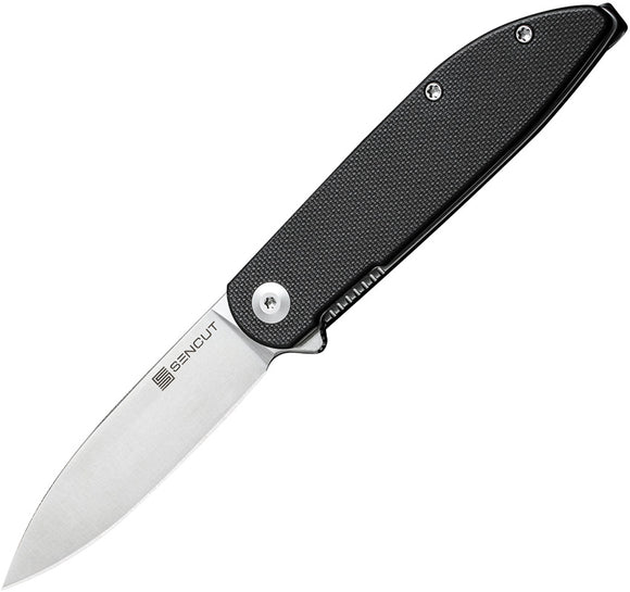 SENCUT BocII II Linerlock Black G10 Folding D2 Steel Drop Pt Pocket Knife 220191