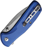 SENCUT ArcBlast Button Lock Blue Aluminum Folding 9Cr18MoV Pocket Knife 22043B3