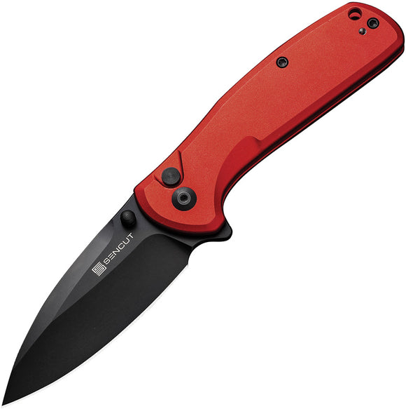 SENCUT ArcBlast Button Lock Red Aluminum Folding 9Cr18MoV Pocket Knife 22043B4