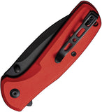 SENCUT ArcBlast Button Lock Red Aluminum Folding 9Cr18MoV Pocket Knife 22043B4