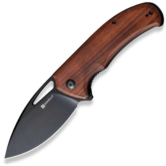 SENCUT Phantara Linerlock Guibourtia Wood Folding 9Cr18MoV Drop Pt Knife 230144