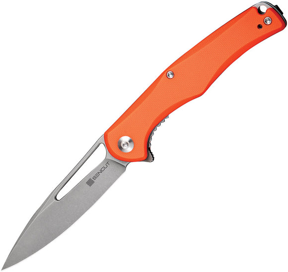 SENCUT Citius Linerlock Orange G10 Folding 9Cr18MoV Drop Point Pocket Knife 01C
