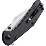 SENCUT Actium Pocket Knife Linerlock Black G10 Folding Satin D2 Steel Blade 02B