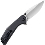 SENCUT Actium Pocket Knife Linerlock Black G10 Folding Satin D2 Steel Blade 02B