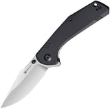 SENCUT Actium Pocket Knife Linerlock Black G10 Folding Satin D2 Steel Blade 02B