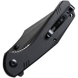 SENCUT Actium Pocket Knife Linerlock Black G10 Folding Stonewash D2 Steel 02C