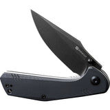 SENCUT Actium Pocket Knife Linerlock Black G10 Folding Stonewash D2 Steel 02C