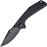 SENCUT Actium Pocket Knife Linerlock Black G10 Folding Stonewash D2 Steel 02C