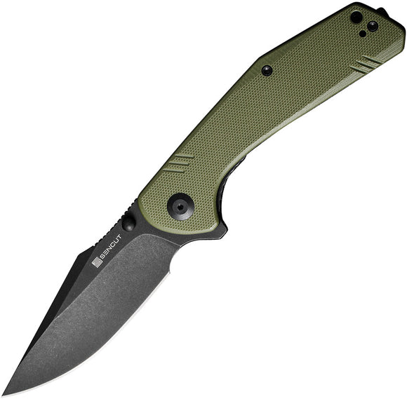 SENCUT Actium Linerlock OD Green G10 Folding D2 Steel Drop P Pocket Knife 02E