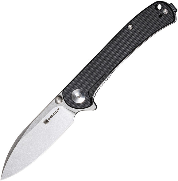 SENCUT Scepter Pocket Knife Linerlock Black G10 Folding 9Cr18MoV Drop Point 03B