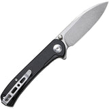 SENCUT Scepter Pocket Knife Linerlock Black G10 Folding 9Cr18MoV Drop Point 03B