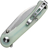 SENCUT Scepter Pocket Knife Linerlock Jade G10 Folding 9Cr18MoV Drop Point 03C