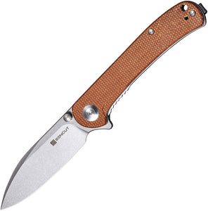 SENCUT Scepter Pocket Knife Linerlock Brown Micarta Folding 9Cr18MoV Blade 03D