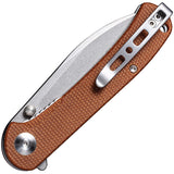 SENCUT Scepter Pocket Knife Linerlock Brown Micarta Folding 9Cr18MoV Blade 03D