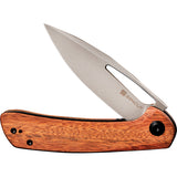 SENCUT Honoris Folding Knife Linerlock Orange Wood 9Cr18MoV Clip Point 07A