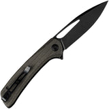SENCUT Honoris Folding Knife Linerlock Dark Grn Micarta 9Cr18MoV Blade 07B