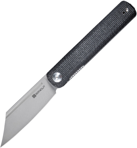 SENCUT Bronte Pocket Knife Linerlock Black Micarta Folding 9Cr18MoV Blade 08A