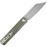 SENCUT Bronte Pocket Knife Linerlock Green Micarta Folding 9Cr18MoV Blade 08B