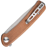 SENCUT Neches Linerlock Brown Micarta Folding 10Cr15CoMoV Pocket Knife 09D