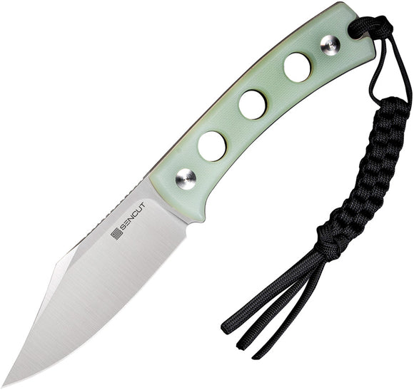 SENCUT Waxahachie Fixed Blade Knife Jade G10 9Cr18MoV Stainless w/ Sheath 11B