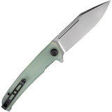 SENCUT Brazoria Folding Knife Linerlock Jade G10 D2 Steel Clip Point Blade 12B