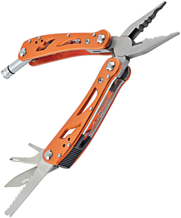 South Bend Orange Aluminum Micro Multi-Tool Pliers Screwdriver Saw Blade 110974