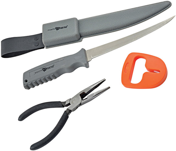 South Bend 4pc Combo Pack w/ Fish Fillet Knife Sharpener Pliers