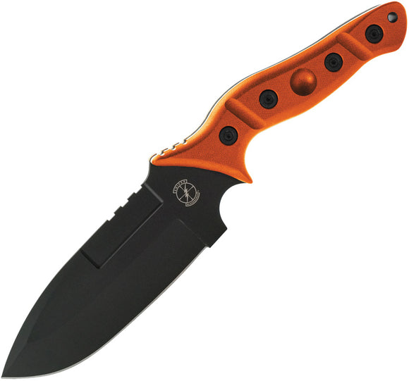 Sniper Bladeworks Mamu Smooth Orange G10 420HC Stainless Fixed Blade Knife w/ Sheath MAMUORGB