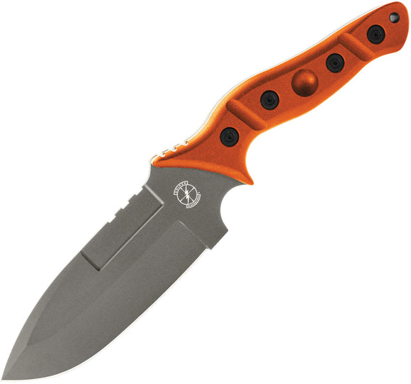 Sniper Bladeworks Mamu Smooth Orange G10 420HC Stainless Fixed Blade Knife w/ Sheath MAMUORGS