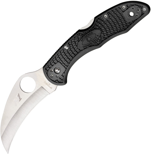Spyderco Tasman Salt 2 Lockback Steel Folding Blade Black Handle Knife 106PBK2
