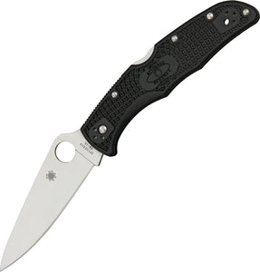 Spyderco Endura VG10 Plain Edge Flat Ground Folding Black Pocket Knife 10FPBK