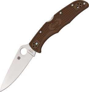 Spyderco Endura 4 Lockback Brown Handle Stainless Folding Blade Knife 10FPBN