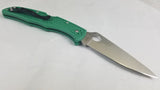 Spyderco Endura 4 Lockback Green Handle Stainless Folding Blade Knife 10FPGR