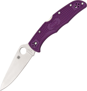 Spyderco Endura 4 Lockback Purple Handle Stainless Folding Blade Knife 10FPPR