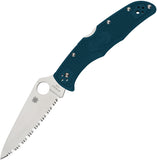 Spyderco Endura 4 Lockback Blue FRN Folding Serrated Bohler K390 Knife 10FSK390