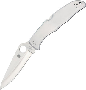 Spyderco Endura 4 Lockback Brushed Stainless Handle VG10 Folding Blade Knife 10P