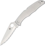 Spyderco Endura 4 Lockback Stainless Handle Folding Serrated Blade Knife 10S