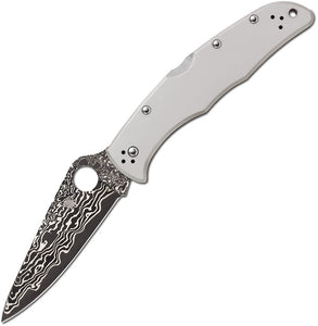 Spyderco Endura 4 Titanium Damascus Steel Lockback Folding Knife 10TIPD