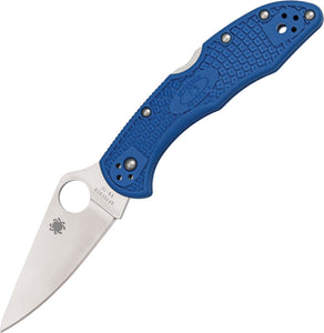 Spyderco Delica Lockback Blue Handle VG-10 Stainless Folding Blade Knife 11FPBL