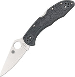 Spyderco Delica Lockback Gray Handle VG-10 Stainless Folding Blade Knife 11FPGY