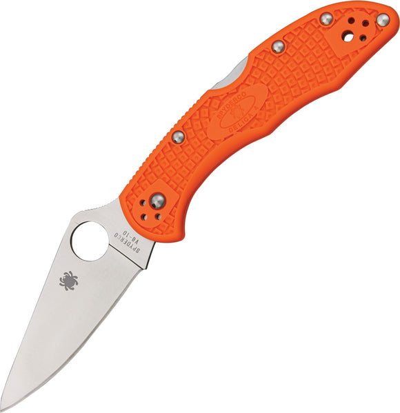 Spyderco Delica Lockback Orange Handle VG10 Stainless Folding Blade Knife 11FPOR