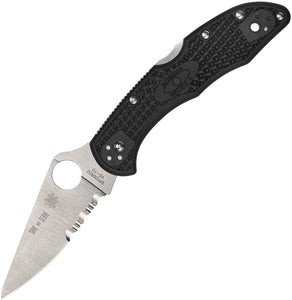 Spyderco Delica 4 Partiall Serrated V-10 Lockback Red Line Folding Knife 11fpsbkrd